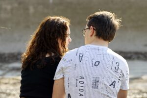 couple, young people, girl, boy, together, place, back, talking, winter, warm, sun, talking, talking, talking, nature, talking, talking